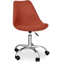 Privatefloor - Gepolsterter Schreibtischstuhl mit Rollen - Tulip Orange von PRIVATEFLOOR