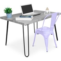 Schreibtischset - Industriedesign 120cm - Hairpin + Esszimmerstuhl - Stylix Lavander - - Lavander von PRIVATEFLOOR