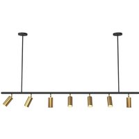 Hängelampe – Schiene mit 7 einstellbaren goldfarbenen Spots – 140 cm Hängelampe – Schiene mit 7 einstellbaren goldfarbenen Spots – 140 cm von PRIVATEFLOOR