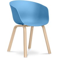 Privatefloor - Heylys Chair Skandinavisches Design - Mattes Blue - pp, Metall mit hölzerner Transfermalerei - Blue von PRIVATEFLOOR
