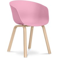 Privatefloor - Heylys Chair Skandinavisches Design - Mattes Pink - pp, Metall mit hölzerner Transfermalerei - Pink von PRIVATEFLOOR