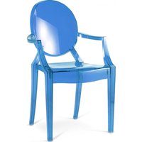 Privatefloor - Kinder Stuhl Louis XiV Design Transparent Blau transparent - pc, Kunststoff - Blau transparent von PRIVATEFLOOR