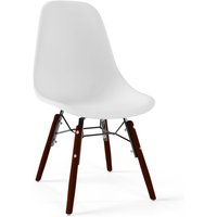 Kinderstühle - Skandinavisches Design - Dunkle Holzbeine - Skögur Weiß von PRIVATEFLOOR