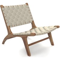 Loungesessel - Handgefertigter Boho-Bali-Design-Sessel - Holz und Seil - Recia Taupe von PRIVATEFLOOR