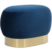 Pouf - Samt und Metall - Luxe Dunkelblau - Samt, Metall - Dunkelblau von PRIVATEFLOOR