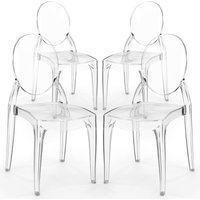 Privatefloor - 4er-Pack Esszimmerstühle Transparent - Estilo Victoria Transparent von PRIVATEFLOOR