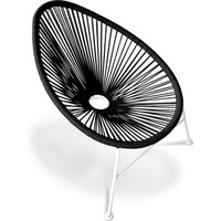 Acapulco Stuhl - Stuhlbeine Weiß Schwarz - Stahl, Synthetisches Rattan, Metall, Kunststoff - Schwarz von PRIVATEFLOOR