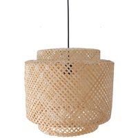 Privatefloor - Deckenlampe aus Bambus - Boho-Bali-Design-Pendelleuchte - Hya Naturfarben - Metall, Bambus - Naturfarben von PRIVATEFLOOR