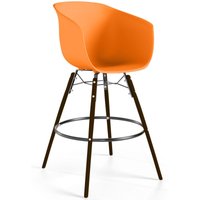 Barhocker - Skandinavisches Design - Dunkle Holzbeine - Pirela Orange von PRIVATEFLOOR