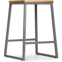 Privatefloor - Barhocker im Industriedesign - Holz & Metall - 60cm - Big Boy Dunkelgrau von PRIVATEFLOOR