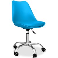 Privatefloor - Bürostuhl auf Rädern - Schreibtisch-Drehstuhl - Tulip Turquoise - Stahl, pp, Metall, Kunststoff, Nylon - Turquoise von PRIVATEFLOOR