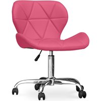 Privatefloor - Bürostuhl auf Rädern - Schreibtischdrehstuhl - gepolstert mit Kunstleder - Wito Fuchsia - Stahl, pp, Veganes Leder, Nylon - Fuchsia von PRIVATEFLOOR