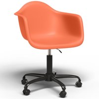 Privatefloor - Bürostuhl mit Armlehnen - Drehstuhl mit Rollen - Weston Schwarz Gestell Orange - Metall, pp - Orange von PRIVATEFLOOR