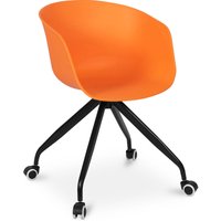 Privatefloor - Bürostuhl mit Armlehnen - Schreibtischstuhl mit Rollen - Guy - Joan Orange von PRIVATEFLOOR