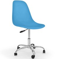 Privatefloor - Bürostuhl mit Rollen - Schreibtisch-Drehstuhl - Denisse Blue - Stahl, pp, Nylon - Blue von PRIVATEFLOOR