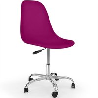 Privatefloor - Bürostuhl mit Rollen - Schreibtisch-Drehstuhl - Denisse Mauve - Stahl, pp, Nylon - Mauve von PRIVATEFLOOR