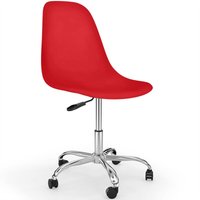 Privatefloor - Bürostuhl mit Rollen - Schreibtisch-Drehstuhl - Denisse Rot - Stahl, pp, Nylon - Rot von PRIVATEFLOOR