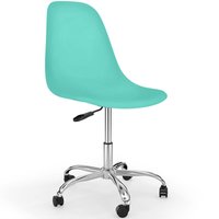 Privatefloor - Bürostuhl mit Rollen - Schreibtisch-Drehstuhl - Denisse Turquoise - Stahl, pp, Nylon - Turquoise von PRIVATEFLOOR