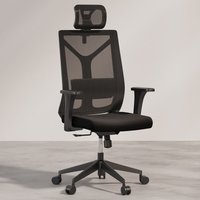 Privatefloor - Ergonomischer Bürostuhl mit Rollen und Armlehnen - Pebbles Schwarz von PRIVATEFLOOR
