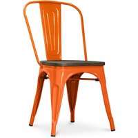 Esszimmerstuhl - Industriedesign - Stahl und Holz - Neuauflage - Stylix Orange von PRIVATEFLOOR
