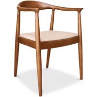 Esszimmerstuhl - Skandinavischer Stil - Holz und Leder - Nalan Ivory von PRIVATEFLOOR