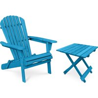 Stuhl und Gartentisch für den Außenbereich - Holz - Alana Turquoise - Hemlock Holz - Turquoise von PRIVATEFLOOR