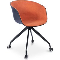 Privatefloor - Gepolsterter Bürostuhl mit Armlehnen - Schreibtischstuhl mit Rollen - Schwarz und Weiß - Jodie Orange Privatefloor - Gepolsterter Bürostuhl mit Armlehnen - Schreibtischstuhl mit Rollen - Schwarz und Weiß - Jodie Orange von PRIVATEFLOOR