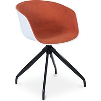 Privatefloor - Gepolsterter Bürostuhl mit Armlehnen - Schwarzer und weißer Schreibtischstuhl - Jodie Orange von PRIVATEFLOOR
