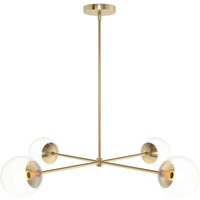 Privatefloor - Deckenlampe in Gold - Design-Pendelleuchte - 4 Arme - Luba Gold - Glas, Messing - Gold von PRIVATEFLOOR