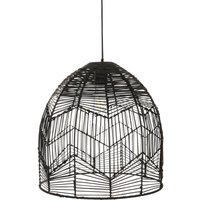 Schwarze Rattan-Deckenlampe - Boho-Bali-Design-Pendelleuchte - Le Schwarz - Rattan - Schwarz von PRIVATEFLOOR