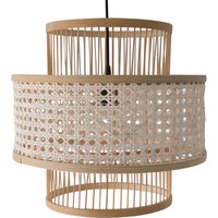 Privatefloor - Deckenlampe aus Rattan - Boho-Bali-Design-Pendelleuchte - Yei Naturfarben - Metall, Rattan, Bambus - Naturfarben von PRIVATEFLOOR