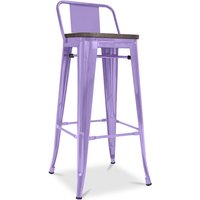 Industrielles Design Barhocker mit Rückenlehne - Holz & Stahl - 76cm - Stylix von PRIVATEFLOOR