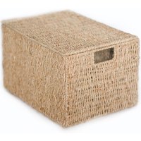 Korb aus Naturfasern mit Deckel - 40x30CM - Maracay Naturfarben - Seegras, Metall - Naturfarben von PRIVATEFLOOR