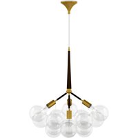 Deckenlampe mit Glaskugeln - Design Pendelleuchte - 12 Kugeln - Glaub Braun - Glas, Metall - Braun von PRIVATEFLOOR