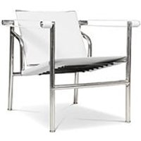 Loungesessel - Leder und Metall - Kart Weiß - Aluminium, Leder, Metall, Leder - Weiß von PRIVATEFLOOR