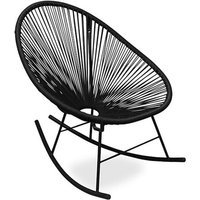 Outdoor-Stuhl - Garten-Schaukelstuhl - Acapulco Schwarz - Stahl, Synthetisches Rattan - Schwarz von PRIVATEFLOOR