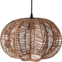 Privatefloor - Deckenlampe aus Rattan - Boho-Bali-Design-Pendelleuchte - Pya Naturfarben - Metall, Rattan - Naturfarben von PRIVATEFLOOR