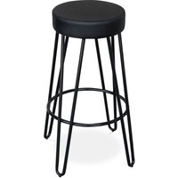 Privatefloor - Runder Hocker - Industriedesign - 80 cm - Elan Schwarz von PRIVATEFLOOR