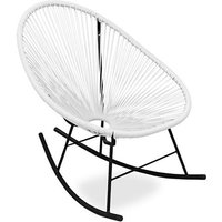 Outdoor-Stuhl - Garten-Schaukelstuhl - Acapulco Weiß - Stahl, Synthetisches Rattan - Weiß von PRIVATEFLOOR