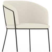 Privatefloor - Sessel mit Armlehnen - gepolstert mit Bouclé-Stoff - Miusen Weiß von PRIVATEFLOOR