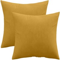 Privatefloor - Set aus 2 Samtkissen - Bezug und Füllung - Mesmal Gold von PRIVATEFLOOR