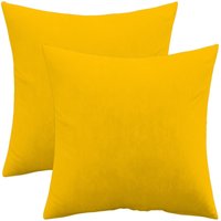 Set aus 2 Samtkissen - Bezug und Füllung - Mesmal Pastellgelb von PRIVATEFLOOR