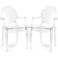Privatefloor - Set aus 2 transparenten Esszimmerstühlen - Armlehnen-Design - Louis xiv Transparent Privatefloor - Set aus 2 transparenten Esszimmerstühlen - Armlehnen-Design - Louis xiv Transparent von PRIVATEFLOOR