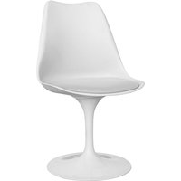 Privatefloor - Weißer Tulipan Stuhl mit Kissen Weiß - Kunstleder, Metall, pp - Weiß Privatefloor - Weißer Tulipan Stuhl mit Kissen Weiß - Kunstleder, Metall, pp - Weiß von PRIVATEFLOOR
