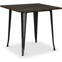 Quadratischer Esstisch - Industriedesign - Holz und Metall - Stylix Schwarz von PRIVATEFLOOR