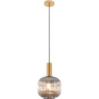 Privatefloor - Vintage-Deckenlampe - Kristall-Pendelleuchte - Amelia Grau transparent - Glas, Metall - Grau transparent von PRIVATEFLOOR