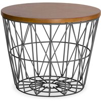 Runder Beistelltisch - Industriedesign - Holz und Metall - Basker Dunkelgrau Runder Beistelltisch - Industriedesign - Holz und Metall - Basker Dunkelgrau von PRIVATEFLOOR