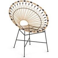 Runder Outdoor-Sessel aus synthetischem Rattan - Boho-Bali-Design - Elsa Naturfarben von PRIVATEFLOOR