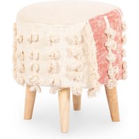 Runder Pouf Hocker - Boho Bali Stil - Batty Beige Runder Pouf Hocker - Boho Bali Stil - Batty Beige von PRIVATEFLOOR