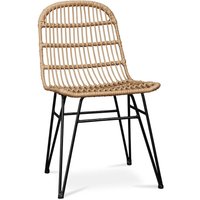 Stuhl aus synthetischem Korbgeflecht - Many Natural wood - Stahl, Synthetisches Rattan - Natural wood von PRIVATEFLOOR